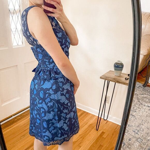 Lilly Pulitzer Kiri Peplum Dress True Navy 4 - Picture 9 of 10